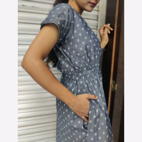 Denim cotton dress for women