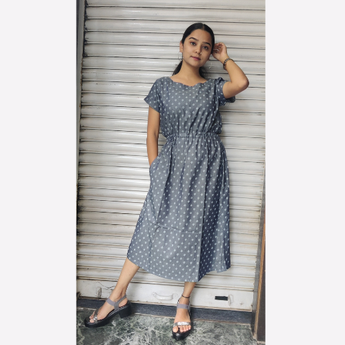 Denim cotton dress for women