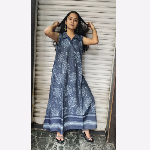 Denim cotton dress for women