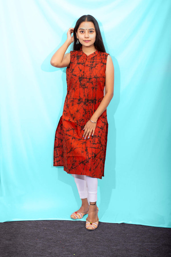 Batik print cotton kurti